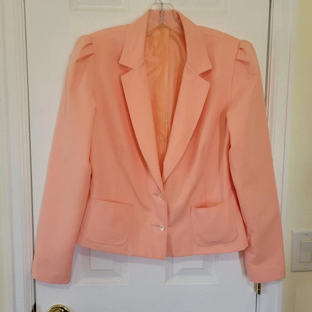 Vintage Edith Flagg California Peach‎ Dress Jacket Set Belt Size 10 AS IS